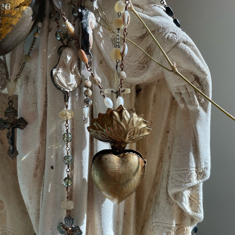 French Reliquary Inspired Sacred Heart Brocante Charlotte antique Limited qty - Picture 6 of 15